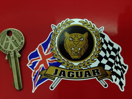Jag flags scroll car sticker - &,