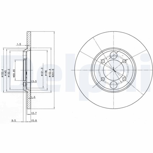 Brake disc bg2084 fits - brake,